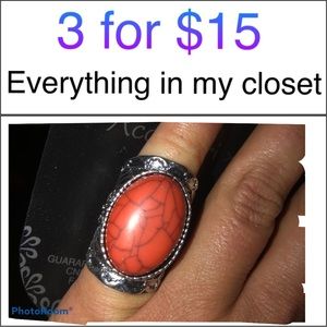 3 For $15 Size 5 Silver Chunky Ring
